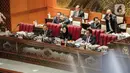 “Satu fraksi, Fraksi Partai Nasdem menyatakan setuju dengan catatan dan dua fraksi, Fraksi Partai Demokrat dan Fraksi PKS menyatakan menolak,” kata Puan. (Liputan6.com/Faizal Fanani)