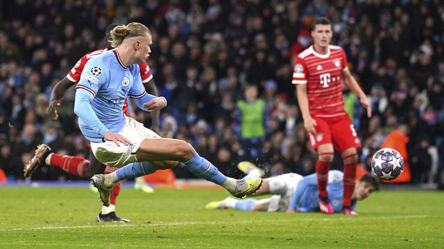 Foto: Manchester City Gasak Bayern Munchen di Leg Pertama Perempatfinal Liga Champions, Erling Haaland Kembali Cetak Rekor