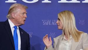Presiden Amerika Serikat Donald Trump dan Pam Bondi pada 23 Maret 2026. (Dok. AP)