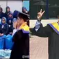 Viral, Aksi Mahasiswa Joget Depan Rektor Saat di Wisuda Ini Bikin Senyum (sumber: Instagram.com/aslisuroboyo & Instagram.com/rajafadliii)