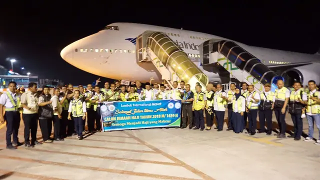 Kloter Haji Pertama Asal NTB Berangkat Dari Lombok Internasional Airport