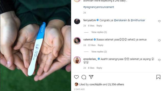 Eriska Rein umumkan kehamilan anak kedua