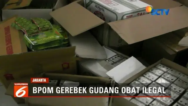 Badan Pengawasan Obat dan Makanan (BPOM) menggerebek dua rumah tinggal yang merangkap gudang penyimpanan obat tradisional ilegal di dua tempat di Jakarta.