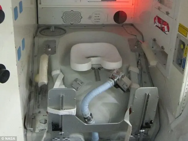 Toilernya menggunakan sistem pipa hisap khusus. Lalu sisa pembuangan dikirim ke International Space Station (ISS). Berikut gambarannya.