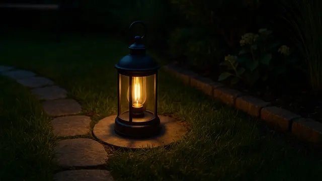 Dekorasi Desain Lampu Taman Estetik di Malam Hari (Foto: ChatGPT)