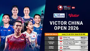 Streaming Victor China Open 2026 - Quarterfinal: Asa Indonesia Berburu Tiket Semifinal di Vidio