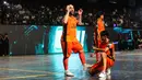 Pemain Nova Titans, Ricardinho melakukan selebrasi setelah mecetak gol ke gawang Fury Squad dalam laga Futsal X Series 2 di GOR UNJ, Rawamangun, Jakarta, Sabtu (17/01/2026). (Bola.com/Bagaskara Lazuardi)