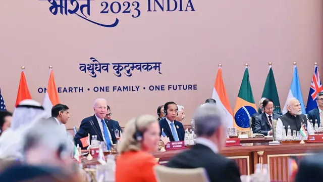 Jokowi hadiri KTT G20 di Bharat Mandapam, IECC, Pragati Maidan, New Delhi, India, pada Sabtu, 9 September 2023. (Biro Pers, Media, dan Informasi Sekretariat Presiden)
