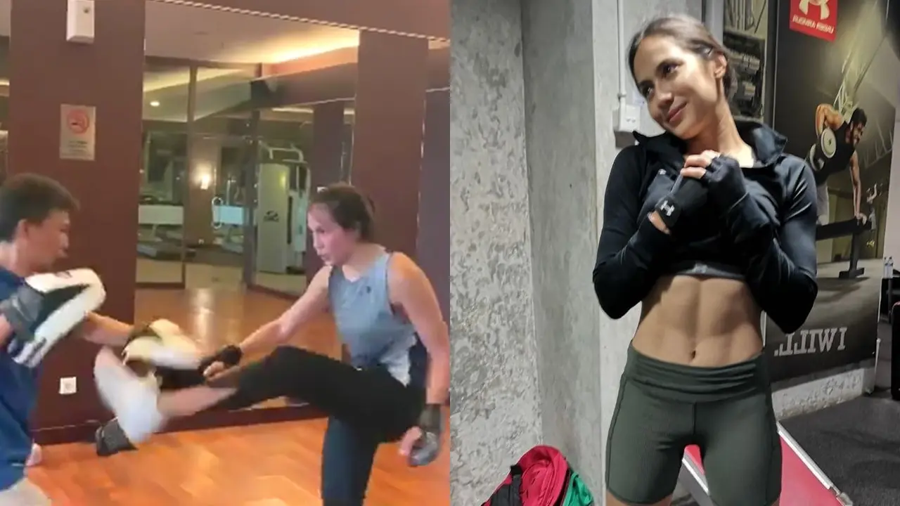 Pevita Pearce Latihan Gulat MMA