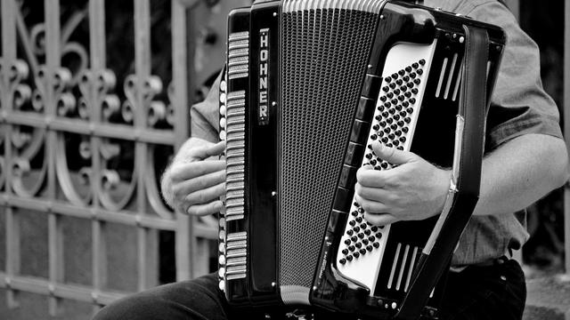 Ilustrasi akordion, alat musik melodis