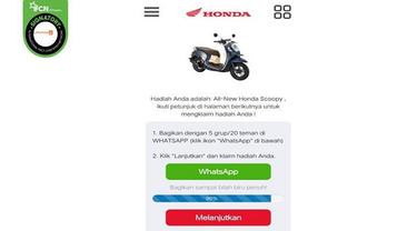 Gambar Tangkapan Layar Klaim Honda Bagi-Bagi All New Scoopy Gratis Lewat Pesan WhatsApp (sumber: WhatsApp).
