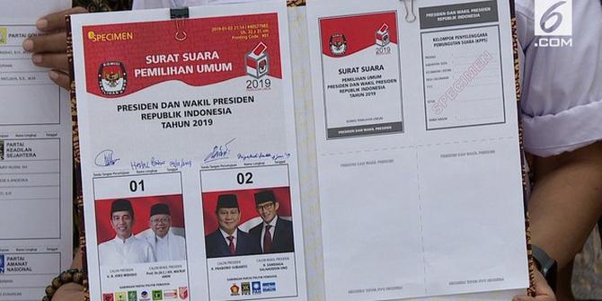 VIDEO: Begini Penampakan Surat Suara Pemilu 2019