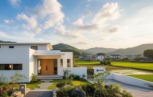 Tampak Depan Rumah Kampung Minimalis yang Bikin Hunian Terlihat Lebih Mewah (Image by Gemini AI)