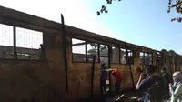 Bekas bangunan sekolah yang terbakar di Palangka Raya (Liputan6.com / Rajana)
