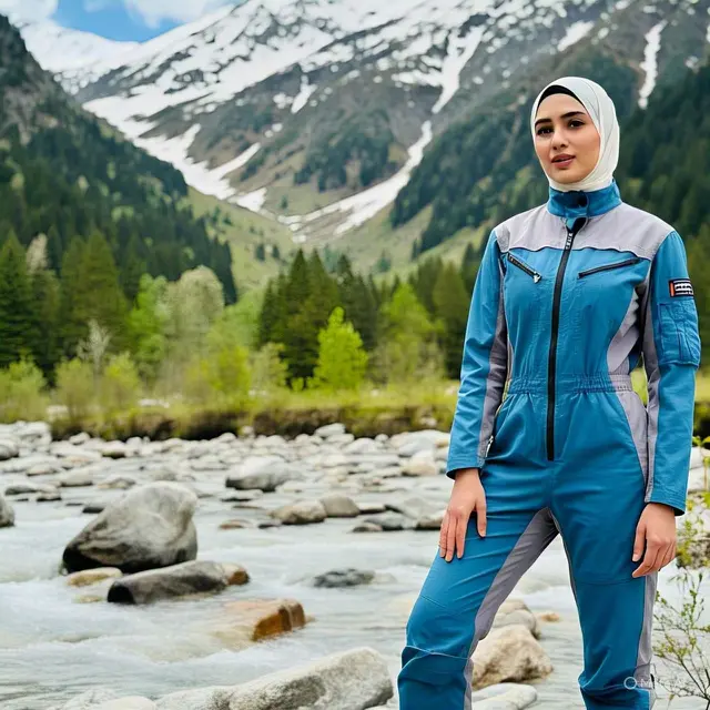 Camping Outfit Hijab. Foto: Meta AI