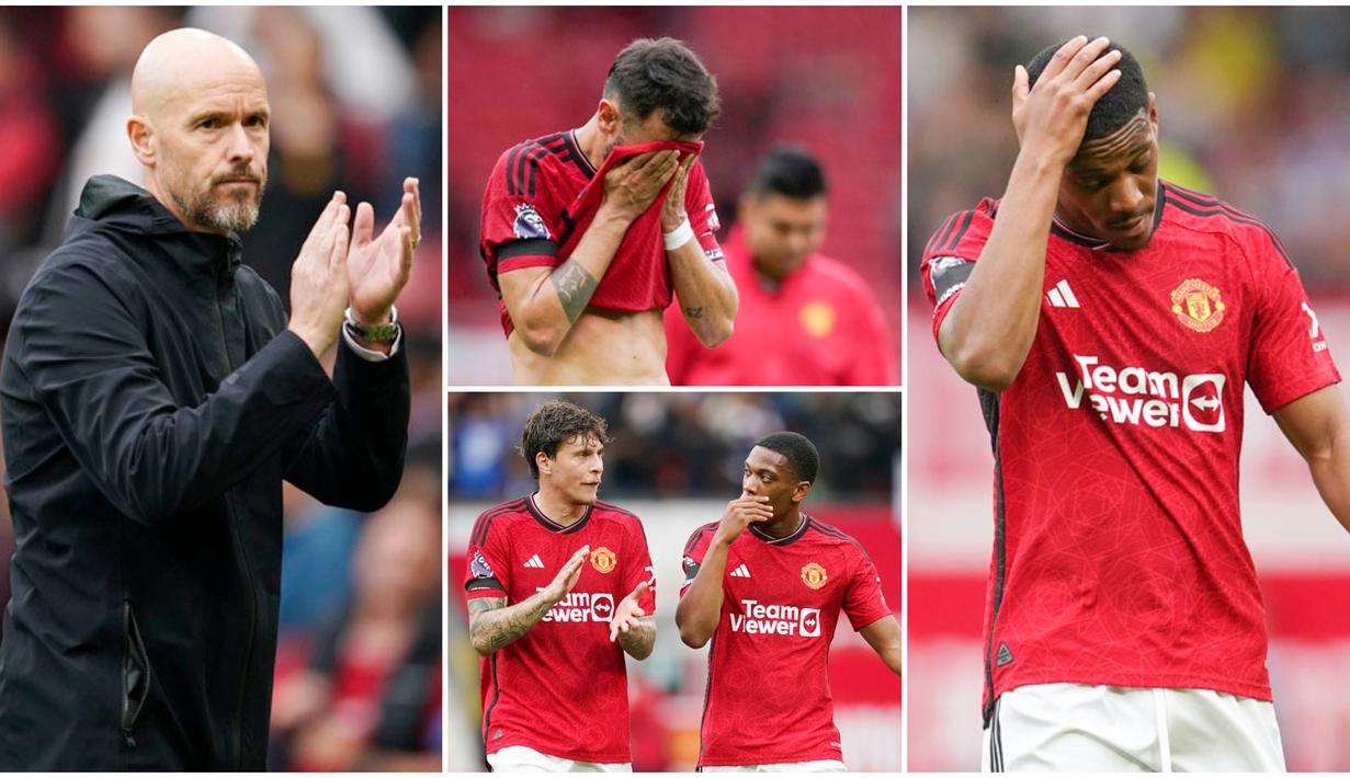 Manchester United (MU) kembali menelan kekalahan dalam laga lanjutan Liga Inggris 2023/2024. Tim berjuluk Setan Merah itu dipermalukan Brighton 1-3 di Stadion Old Trafford, Sabtu (16/9/2023). Hasil ini membuat MU turun ke peringkat ke-12 klasemen sementara Premier League dengan koleksi enam poin.