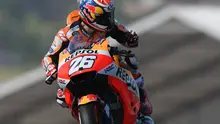 Pembalap Repsol Honda, Dani Pedrosa saat melakoni latihan bebas MotoGP Prancis 2018. (Jean-Francois MONIER / AFP)