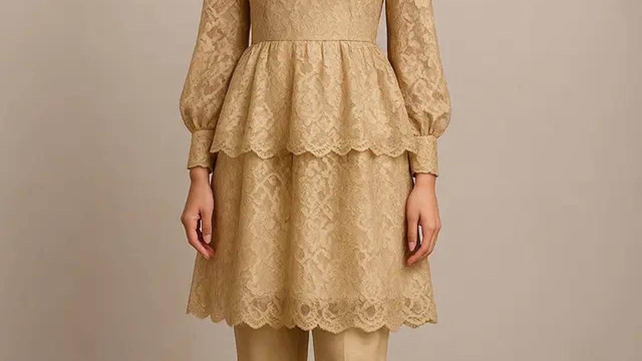 7 Model Gamis Brokat Selutut Non Hijab yang Sopan dan Elegan, Anti Kaku