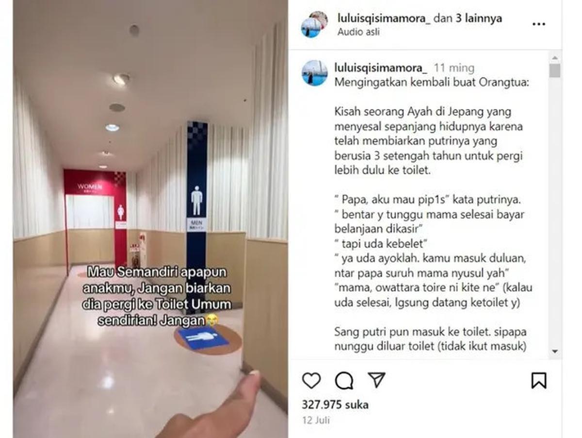 Viral Imbauan Jangan Biarkan Anak ke Toilet Sendirian, Warganet Merinding Sekaligus Waspada