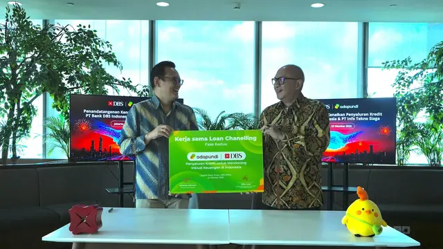 Kolaborasi PT Info Tekno Siaga (Adapundi) dan Bank DBS Indonesia dalam bentuk penyaluran kredit (loan channeling). (Foto: Bank DBS Indonesia)