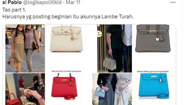 Warganet Ungkap Koleksi Tas Hermes Istri Rafael Alun Trisambodo, Total Harganya Capai Miliaran Rupiah