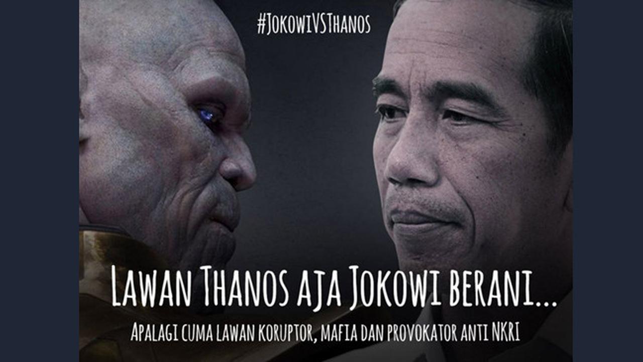 Pidato Jadi Sorotan 8 Meme Kocak Jokowi Vs Thanos Semakin Maju