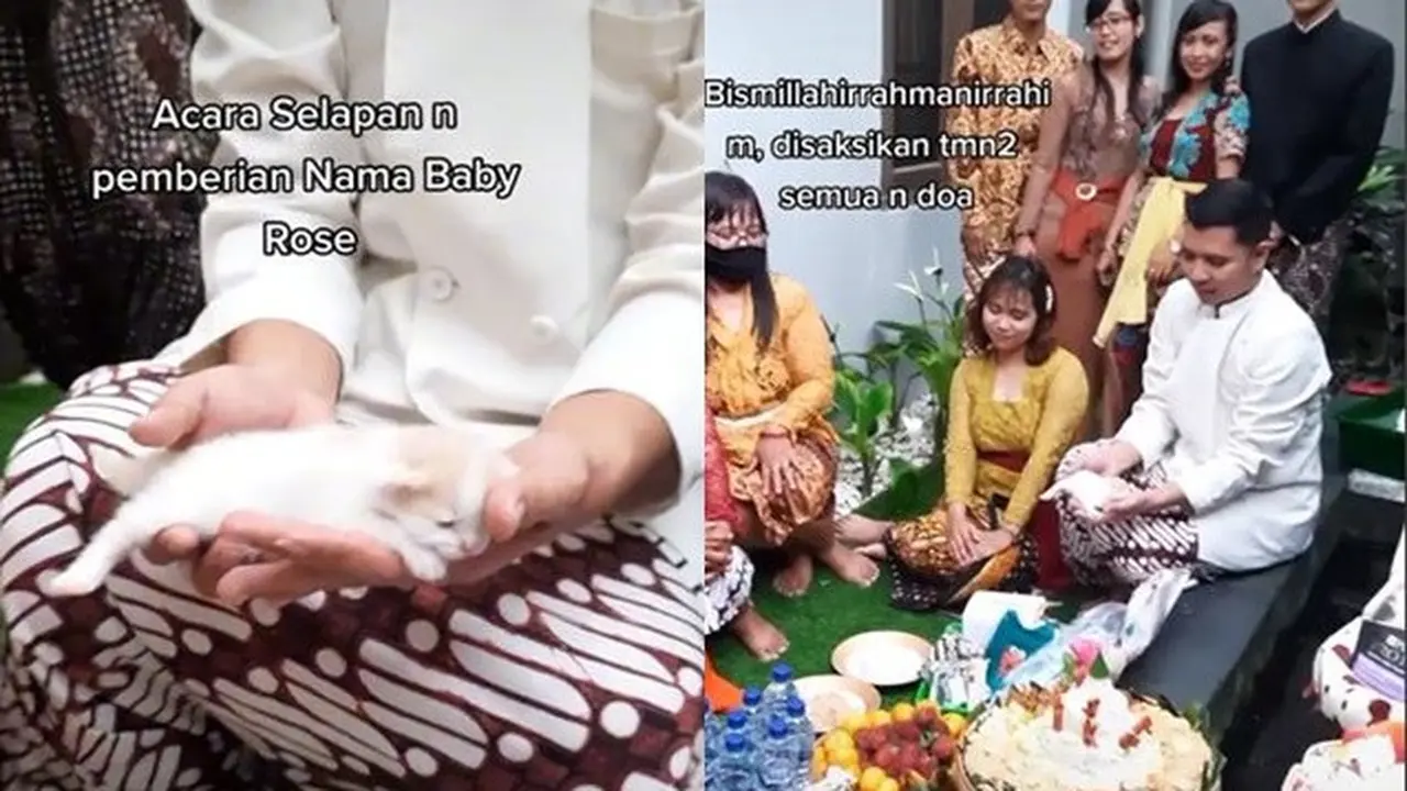 Viral, Pria Ini Gelar Acara Selapanan dan Pemberian Nama untuk Anak Kucing