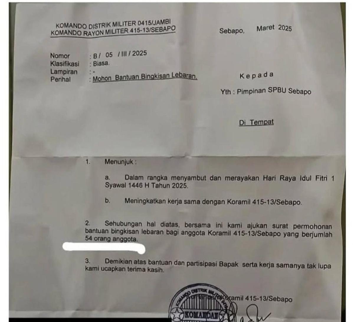 viral surat minta bantuan bingkisan