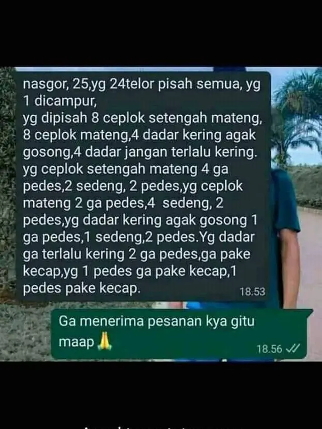 Bikin Pusing Penjual, Ini 6 Chat Ribet Pembeli saat Pesan Makanan