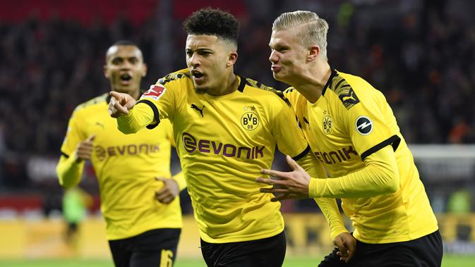Borussia Dortmund nampaknya ingin memanfaatkan daya tarik Jadon Sancho. Raksasa Jerman itu diberitakan menaikkan harga jual sang winger menjadi 140 juta Euro. (AFP/Ina Fassbender)