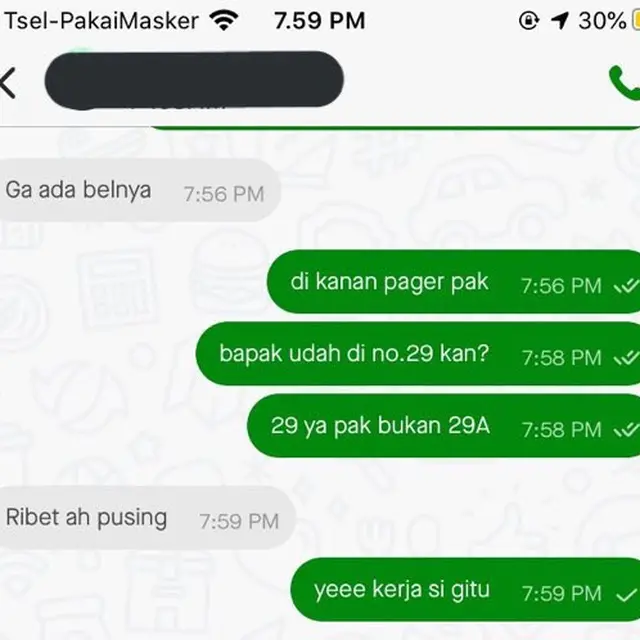 6 Chat Balasan Ojol Ini Singkat dan Tidak Jelas, Bikin Tepuk Jidat
