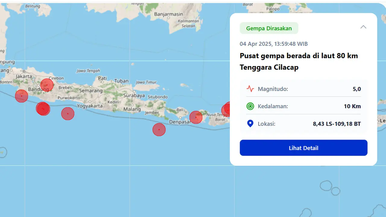 Gempa Cilacap 4 April 2025