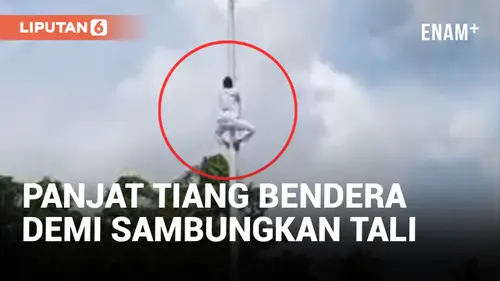 VIDEO: Siswa di Gorontalo Panjat Tiang Bendera Saat HUT ke-78 RI untuk Perbaiki Tali Putus