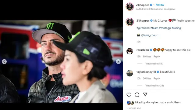Nikita Mirzani bertemu pembalap John Hopkins di Portugal (Foto: Instagram 21jhopper)