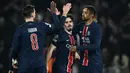 Gol keunggulan PSG bertambah setelah Vitinha mencetak gol pada menit ke-59. (JULIEN DE ROSA/AFP)