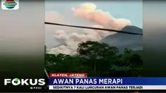 Akibat semburan awan panas, kawasan lereng Gunung Merapi di Desa Balerante, Klaten, sempat diguyur hujan abu tipis.
