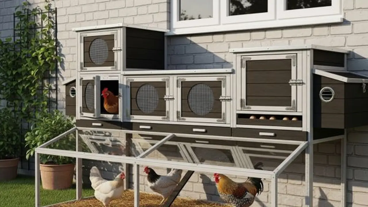 Model Kandang Ayam Nempel di Tembok Rumah untuk Lahan Sempit/Gemini AI