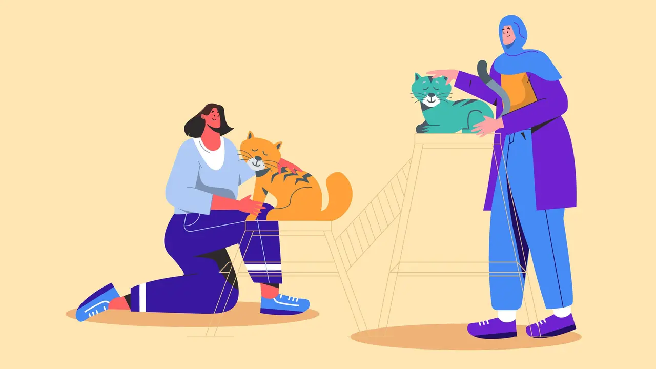Ilustrasi menyayangi hewan