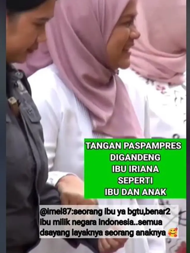 Iriana Jokowi Gandeng Tangan Paspampres Warganet Sebut Mirip Ibu dan Anak
