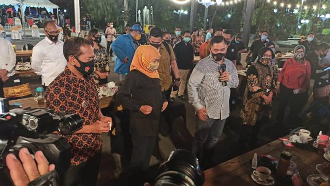 Kepolisian Daerah (Polda) Jawa Timur menggelar Awarding Kampung Tangguh Semeru di Balai Kota Surabaya, pada Rabu (13/8/2020). (Foto: Liputan6.com/Dian Kurniawan)