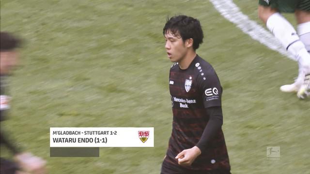 Berita video 5 gol terbaik yang tercipta pada pekan ke-33 Bundesliga 2020/2021, di mana salah satunya torehan fantastis pemain Stuttgart asal Jepang, Wataru Endo.