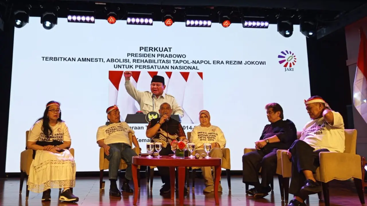 Acara silaturahmi tapol-napol 2014-2024 di The Club, Djakarta Theater pada 15 Agustus 2025 (Istimewa)