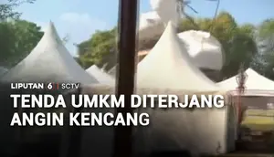 Tenda UMKM Diterjang Angin Kencang