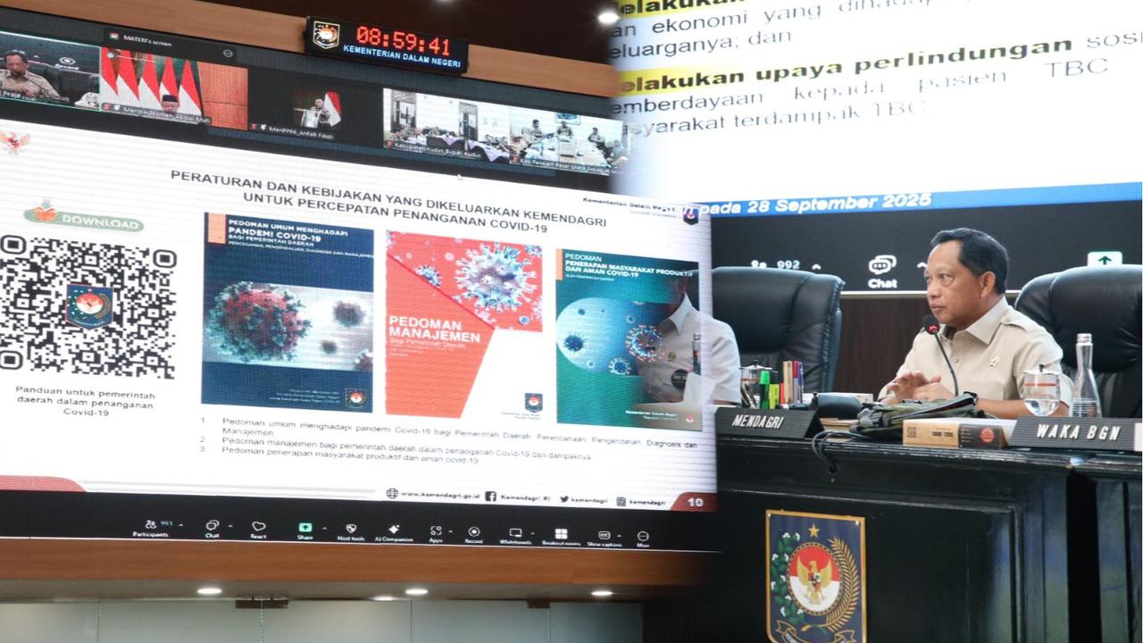 Mendagri Tito Karnavian saat Rakor Percepatan Penuntasan TBC dan Pembahasan MBG di Gedung Sasana Bhakti Praja (SBP)