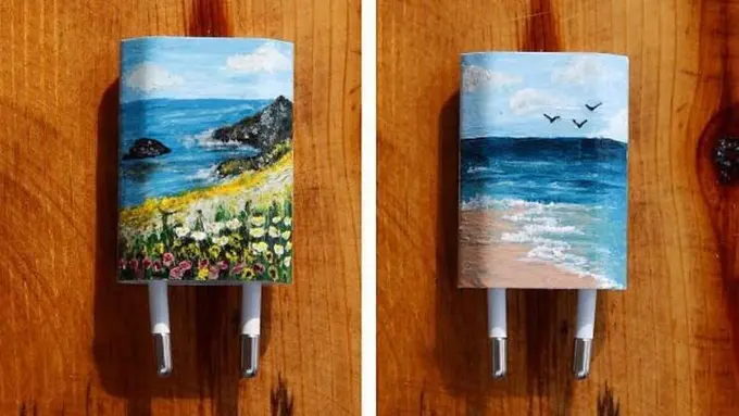 [Bintang] 8 Inspirasi Lukisan Charger Ponsel Biar Nggak Tertukar sama Teman