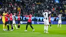 AC Milan sukses menekuk Juventus dengan skor 1-2 dalam laga semifinal Supercoppa Italiana 2024 yang dihelat di Al Awwal Park, Riyadh, Sabtu (4/1/2025) dini hari WIB. (AP Photo/Altaf Qadri)