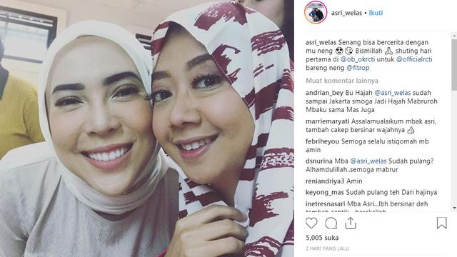 Asri Welas bersama Fitri Tropica (Instagram/ @asri_welas)