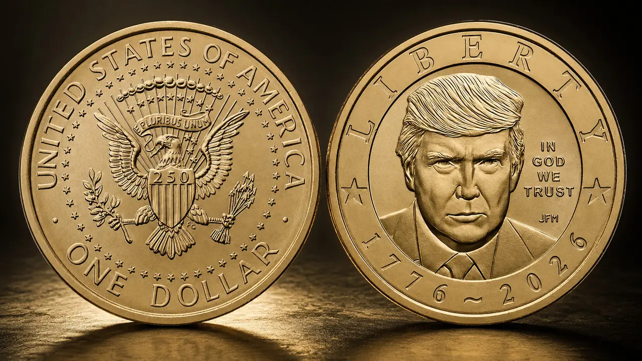 Wajah Donald Trump resmi diabadikan di koin $1 peringatan 250 tahun AS. (Dok usmint.gov)