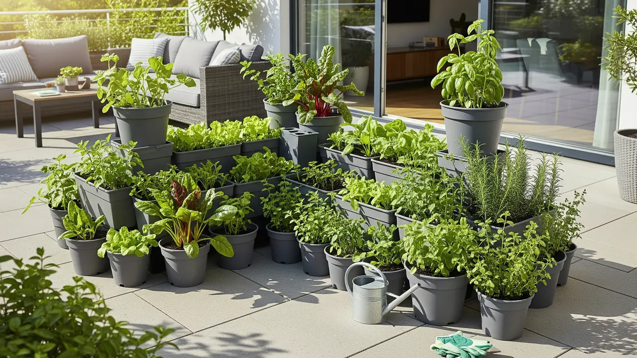Kebun sayur di teras rumah (Image by Gemini AI)