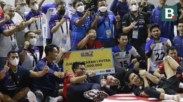 Foto: Jakarta Pertamina Pertamax Juara Putaran Pertama PLN Mobile Proliga 2022 usai Tekuk Surabaya Bhayangkara Samator di Laga Pamungkas